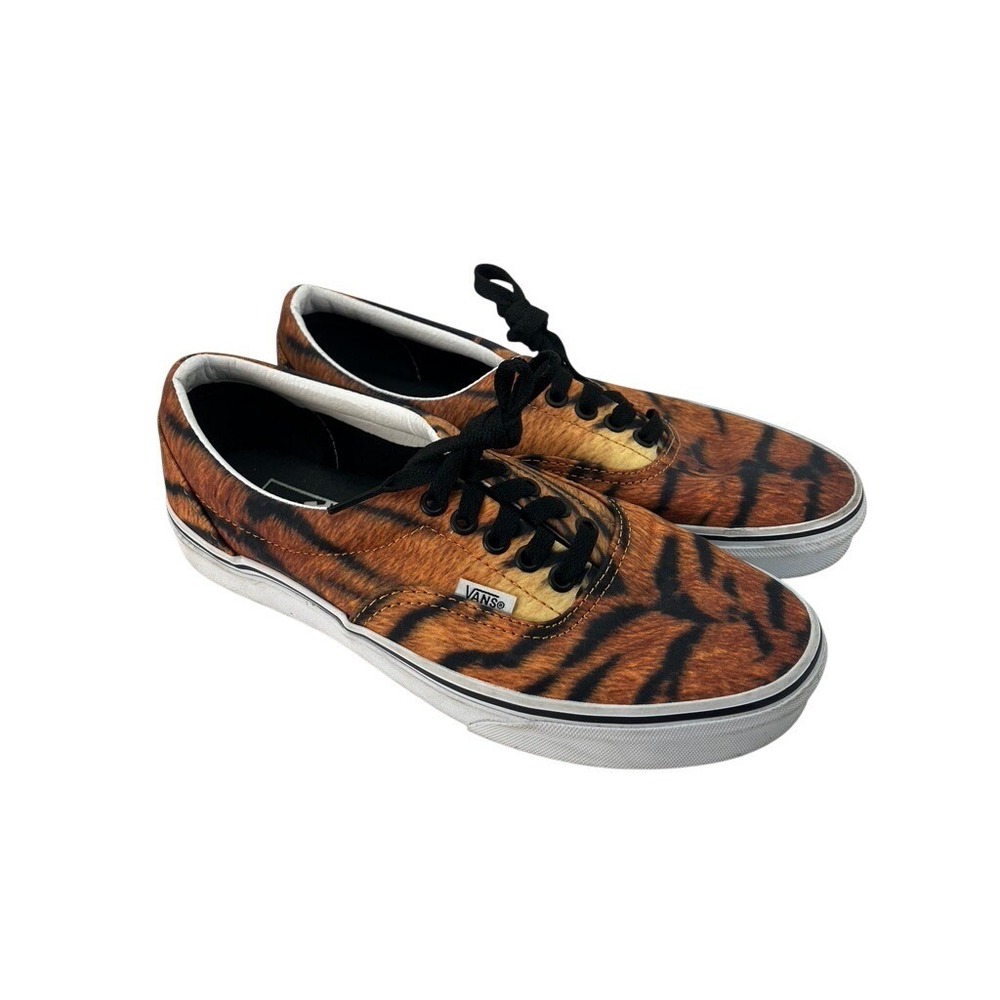 Vans Era Tiger Print Shoes Mens 7.5 Womens 9‎ Orange Black  Low Top